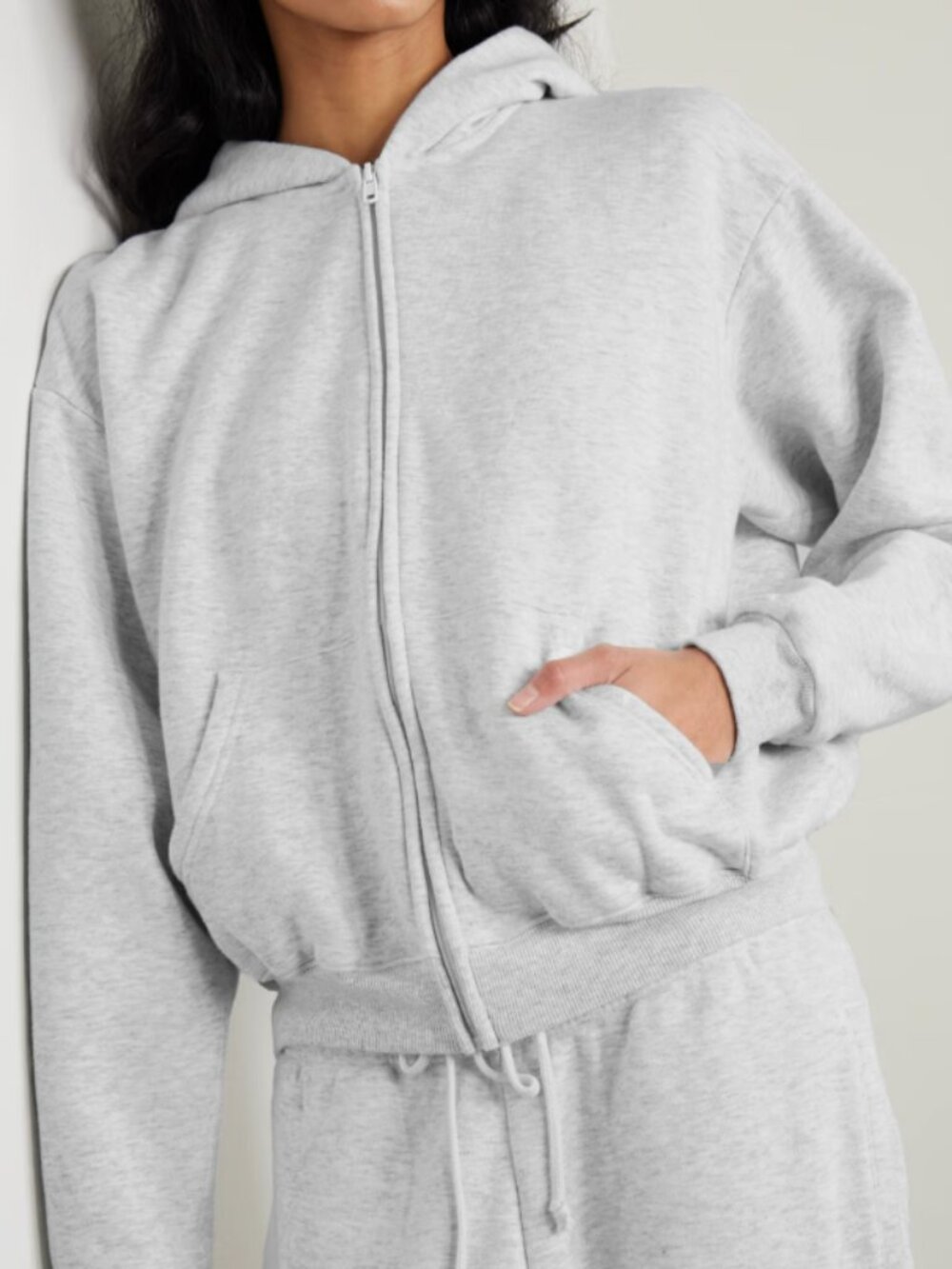SKIMS Classic Zip Up Hoodie - Light Heather Grey
